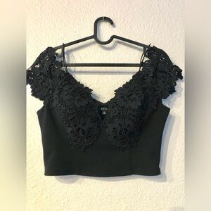 Entry Black Lace Crop Top